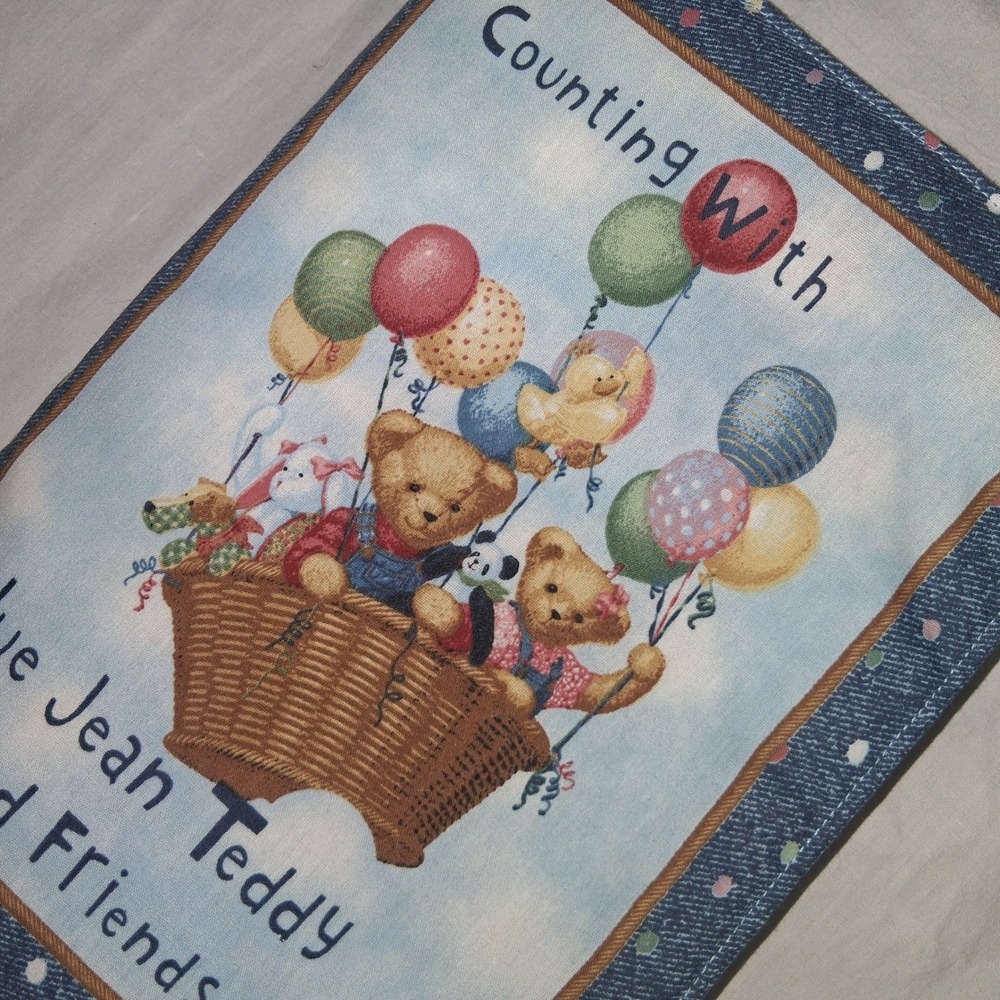 Blue‎ Jean Teddy and Friends Counting Fabric Book Baby Toddler Educational Toy